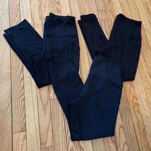 Leggings bundle womens girls black yoga sports workout athletic stretchy juniors